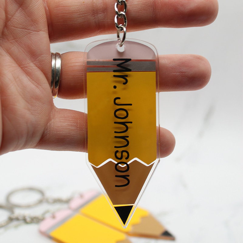 Personalise Customized Blank Teacher Graduation Gift Sublimation Acrylic Pencil Keychain