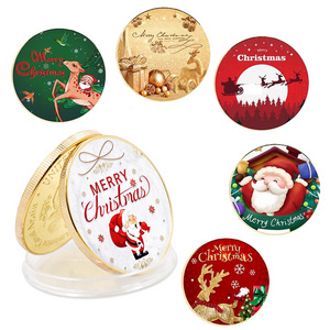 Factory Price Custom Gold Silver Santa Claus Coin Metal Merry Christmas Happy New Year Gift Challenge Coin