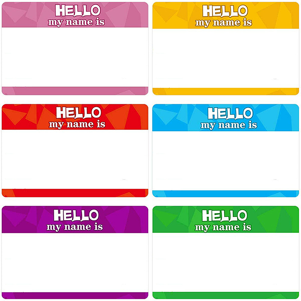 Custom Adhesive Name Tag Label Stickers Sheets Hello My Name Is Sticker