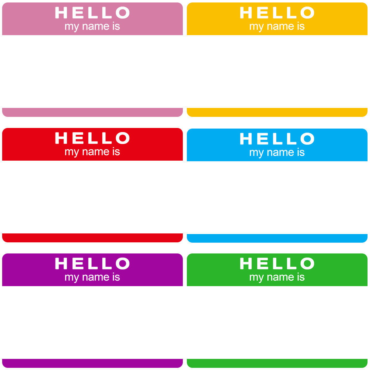 Custom Adhesive Name Tag Label Stickers Sheets Hello My Name Is Sticker