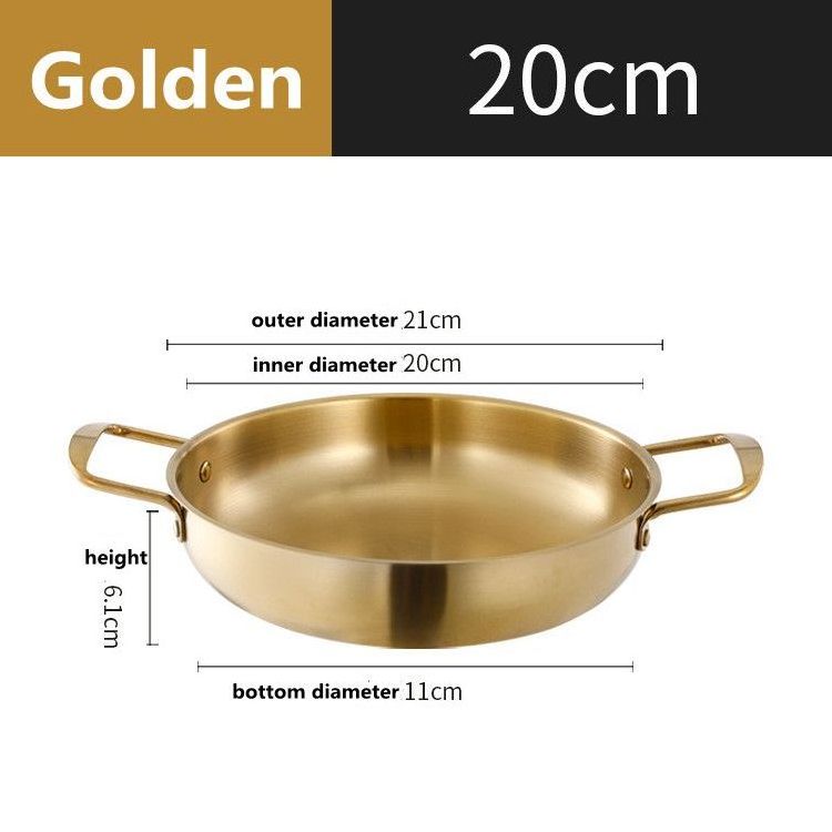 Spanish titanium stainless steel various sizes Korean Ramen seafood hot pot soup bottom barbecue and ramen pot