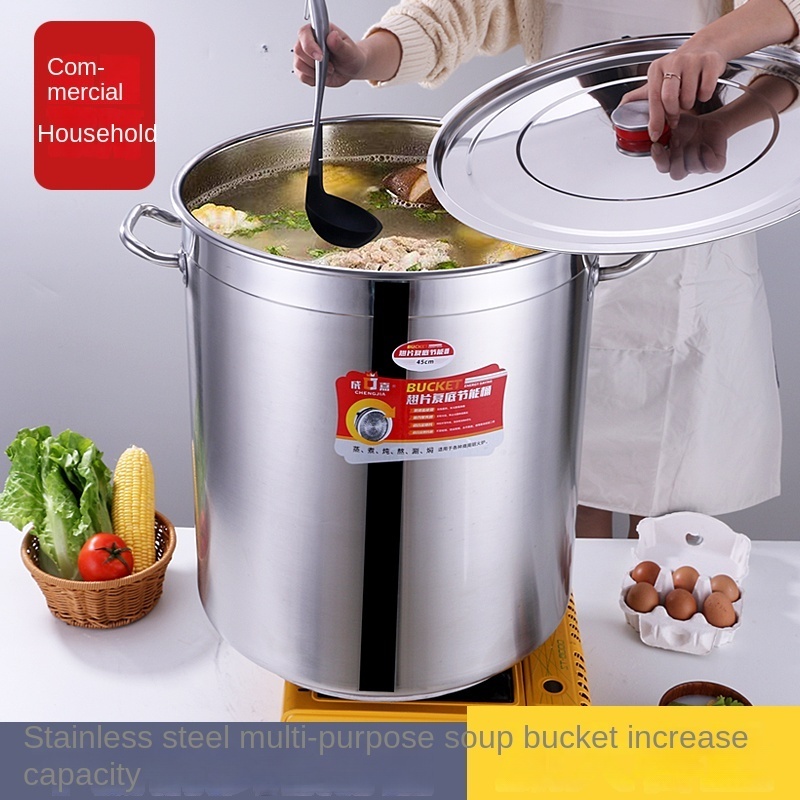 commercial 35 40 45 50 60cm Deep Large Stainless Steel Stock Pot