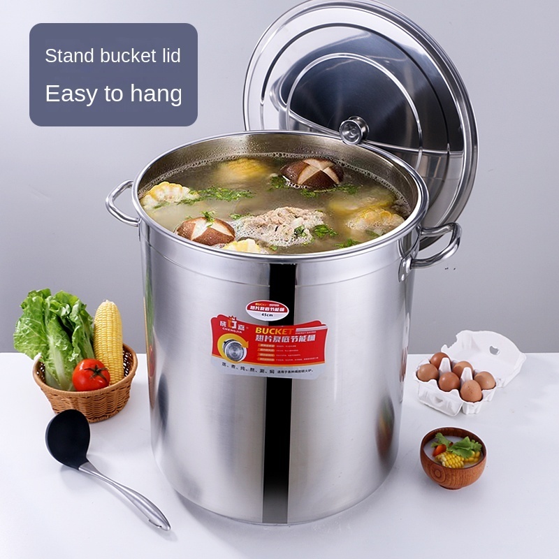 commercial 35 40 45 50 60cm Deep Large Stainless Steel Stock Pot