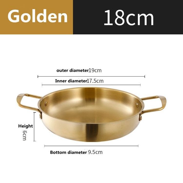 Spanish titanium stainless steel various sizes Korean Ramen seafood hot pot soup bottom barbecue and ramen pot