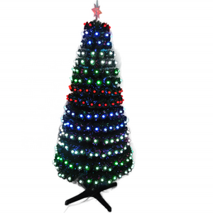 180CM Colorful Led Decoration Fiber Optic Christmas Tree Rotating Stand