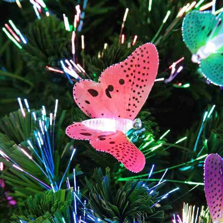 Factory Direct Sales Prelit Christmas tree Fiber Optic Xmas Tree Home Decor LED Lights  Butterfly Angel Top