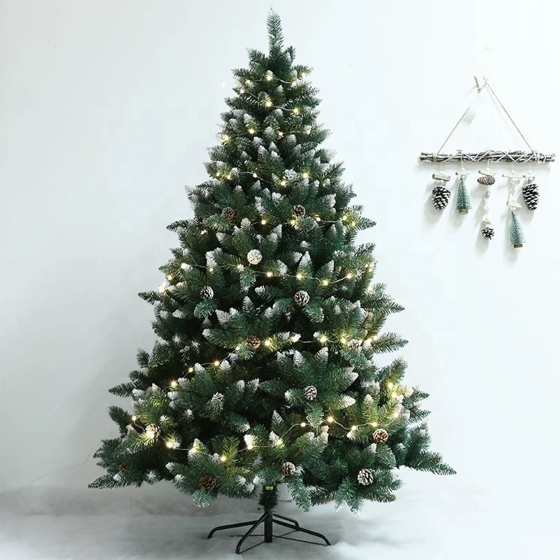 Exquisite Christmas decoration simulation tree with pine cones and snow encrypted cedar Christmas tree scene arrangement