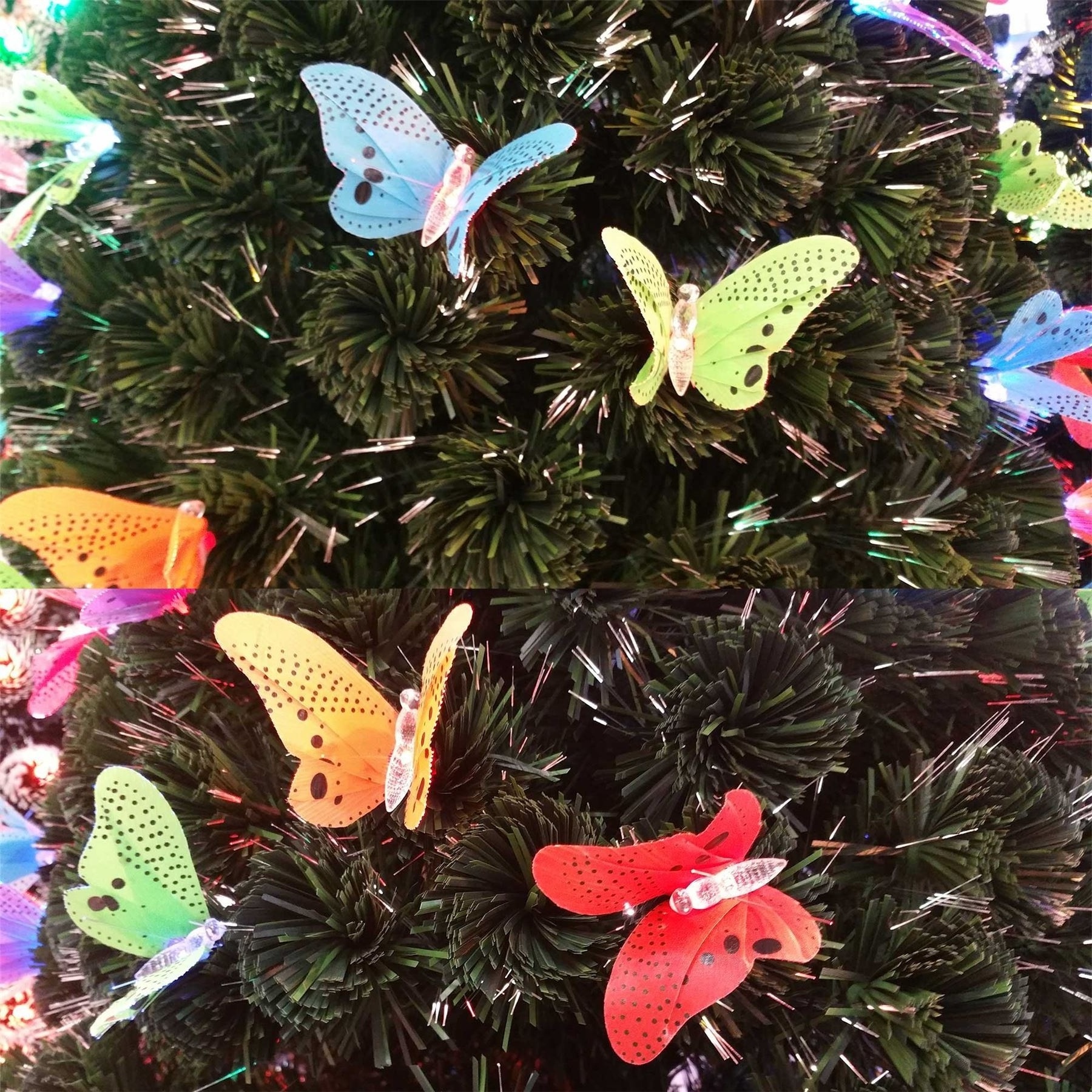 Factory Direct Sales Prelit Christmas tree Fiber Optic Xmas Tree Home Decor LED Lights  Butterfly Angel Top