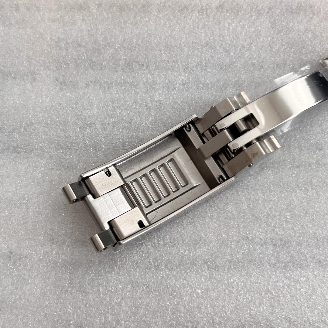 9*16mm Stainless Steel Buckle Watch Band Glidelock Clasp Micro-adjustment Buckle Pull Button Buckle Silver Folding Safety Clasp