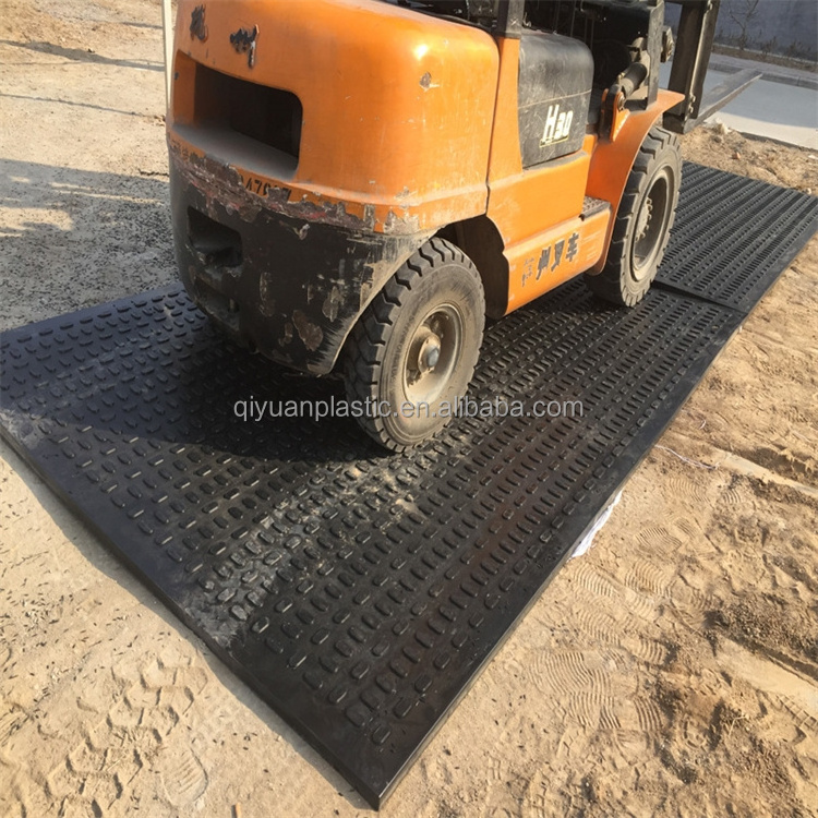 Durable  Portable heavy-duty temporary road mats recyclable HDPE ground protection mats Anti-Slip Truckway Plastic Cover Mat