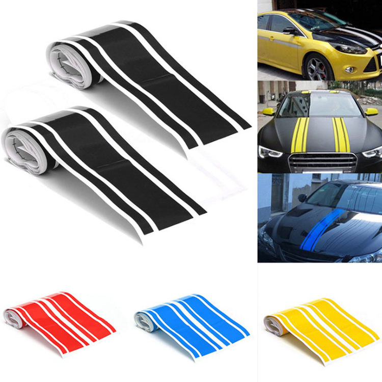 Car hood stickers colorful multi-creative everything easy to look at modified racing stripes vinyl body stickers latte