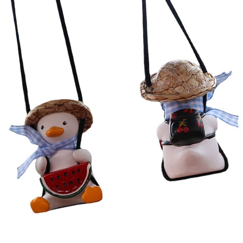 Car swing duck cute cartoon a variety of funny deodorizing car rearview mirror pendant swing duck car pendant