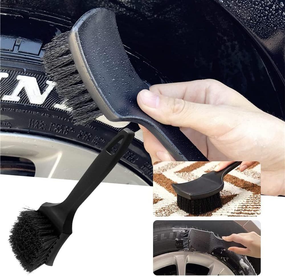 Tyre bristle brush Automotive beauty multi-functional wheel hub steel rim footpad fabric cleaning brush