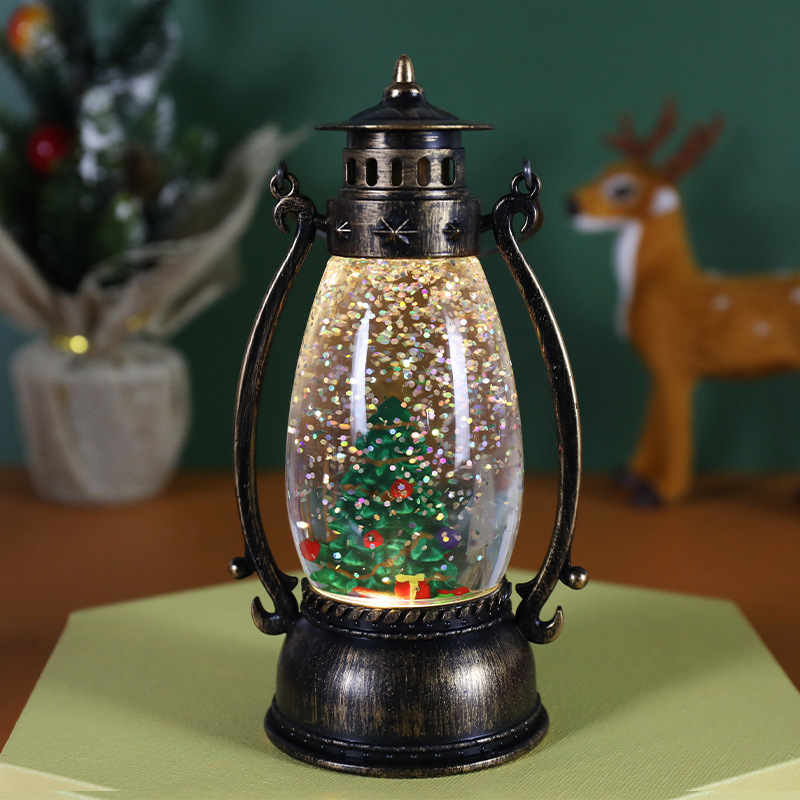 Christmas decorations Crystal ball light portable oil lamp snow Christmas gift window tabletop decoration