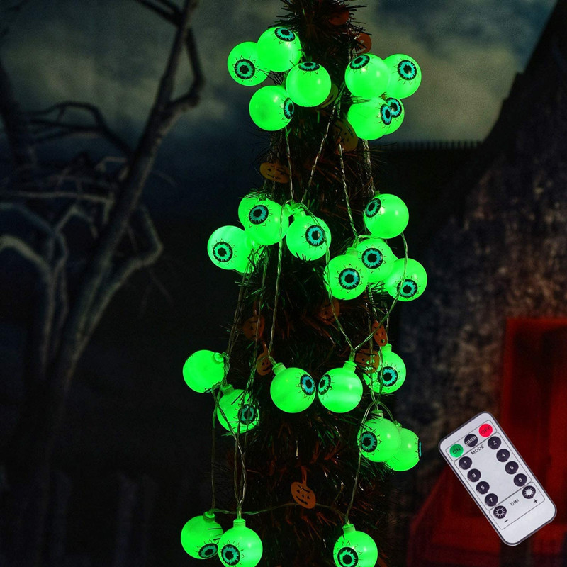 Halloween Ghost Eyeballs LED String lights Battery box USB Garden party spooky Haunted house decoration Ghost eye light strings