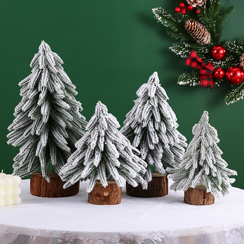 Christmas simulation snowflake pine needle tree artificial green pine shooting indoor DIY decoration landscape