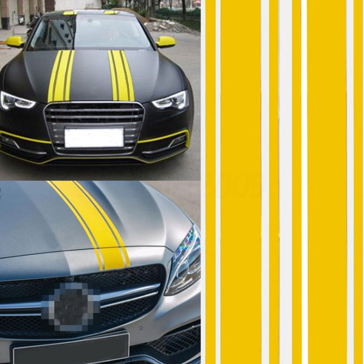 Car hood stickers colorful multi-creative everything easy to look at modified racing stripes vinyl body stickers latte