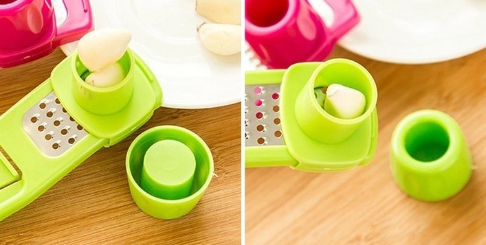 QY silicone peeler slicer chopping planer candy color kitchen accessories plastic ginger garlic grinding tool