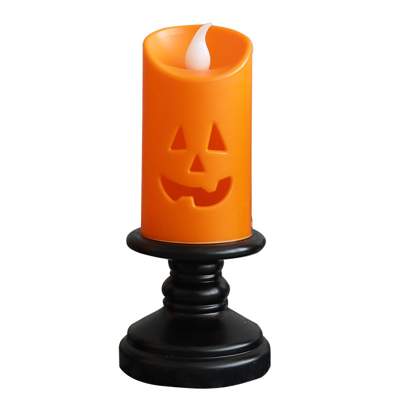 Halloween decoration candlestick pumpkin lantern LED electronic candle light Creative decoration nightlight oil lamp