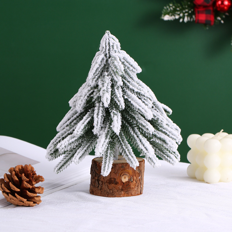 Christmas simulation snowflake pine needle tree artificial green pine shooting indoor DIY decoration landscape