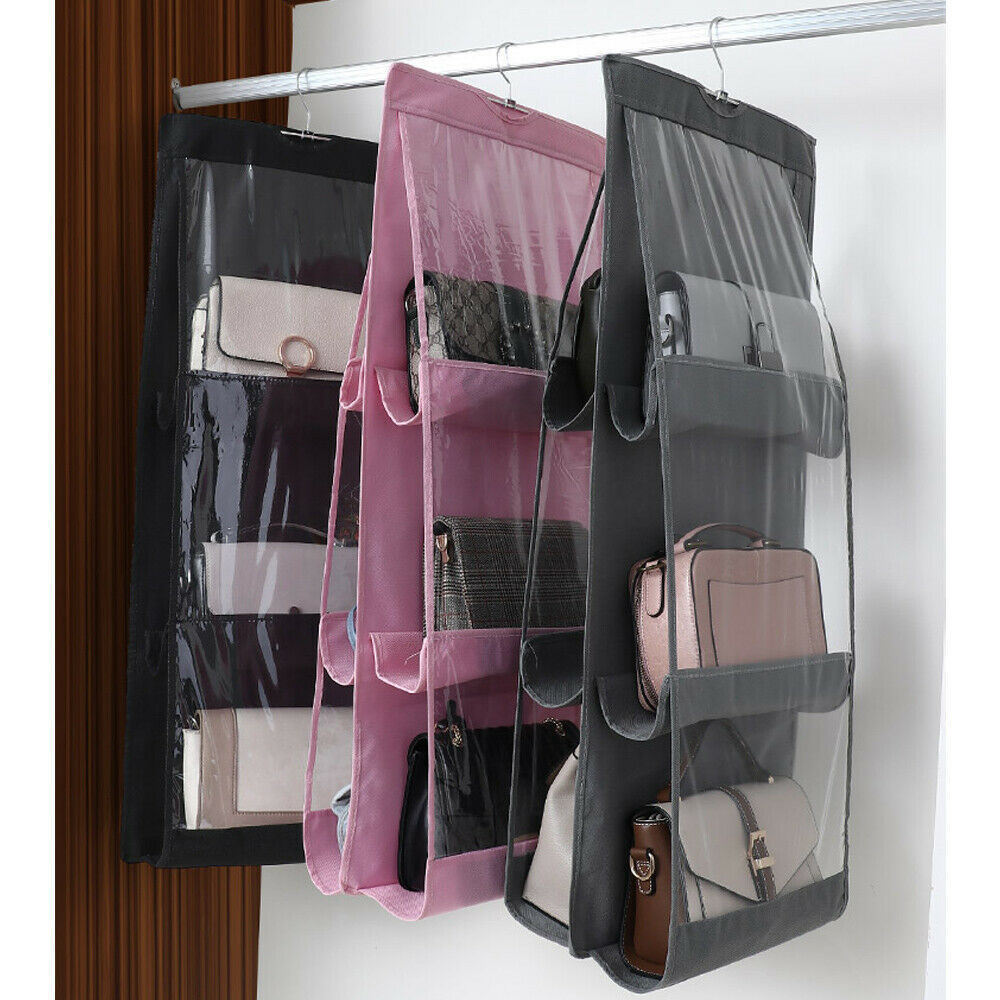 QY Wallet Tote Bag Storage Bag Door Sundries Hanger Storage Closet Hanger 8 Pocket Foldable Hanging Bag 3 Layer Folding Shelf