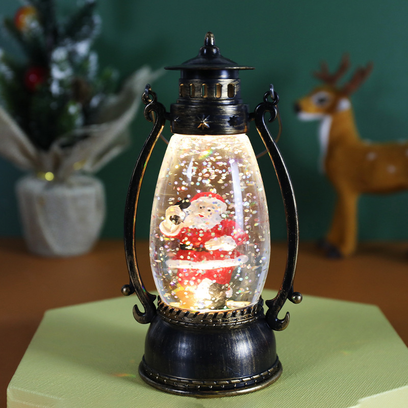 Christmas decorations Crystal ball light portable oil lamp snow Christmas gift window tabletop decoration