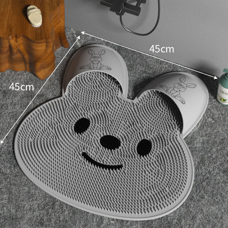 Bathroom products Rabbit shape bathroom non-slip mat bath rub feet to remove dead skin magic washing mat