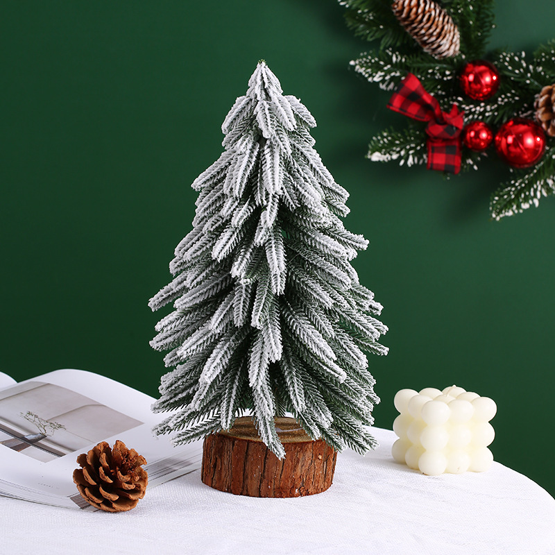 Christmas simulation snowflake pine needle tree artificial green pine shooting indoor DIY decoration landscape