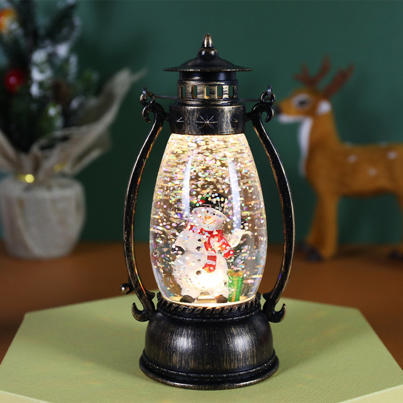 Christmas decorations Crystal ball light portable oil lamp snow Christmas gift window tabletop decoration