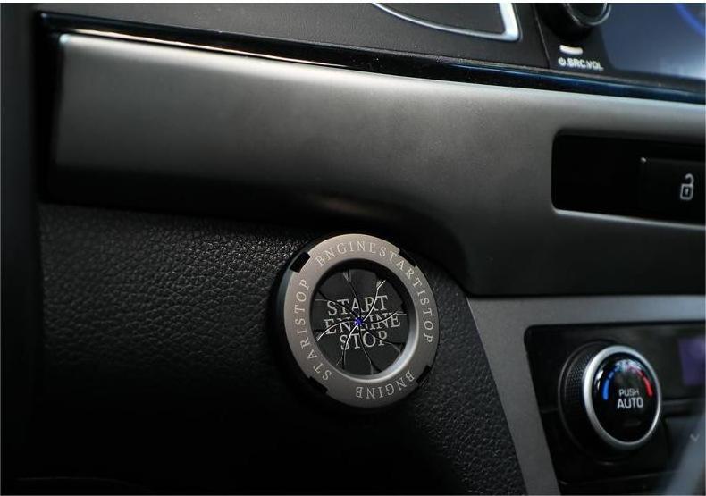 Car interior modification One touch start button ignition switch rotary protection cover motorcycle start ring trim