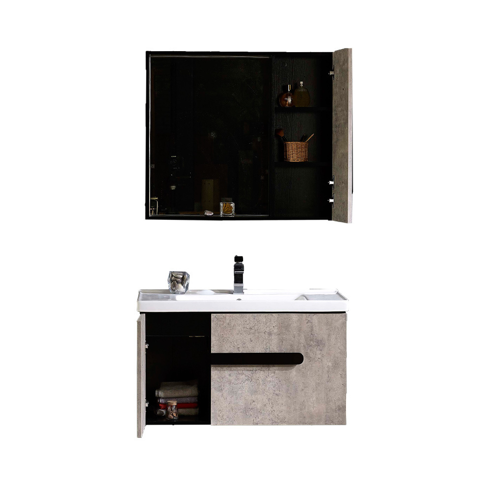 New design bath sink furniture no painting wooden modern bathroom wash basin cabinet