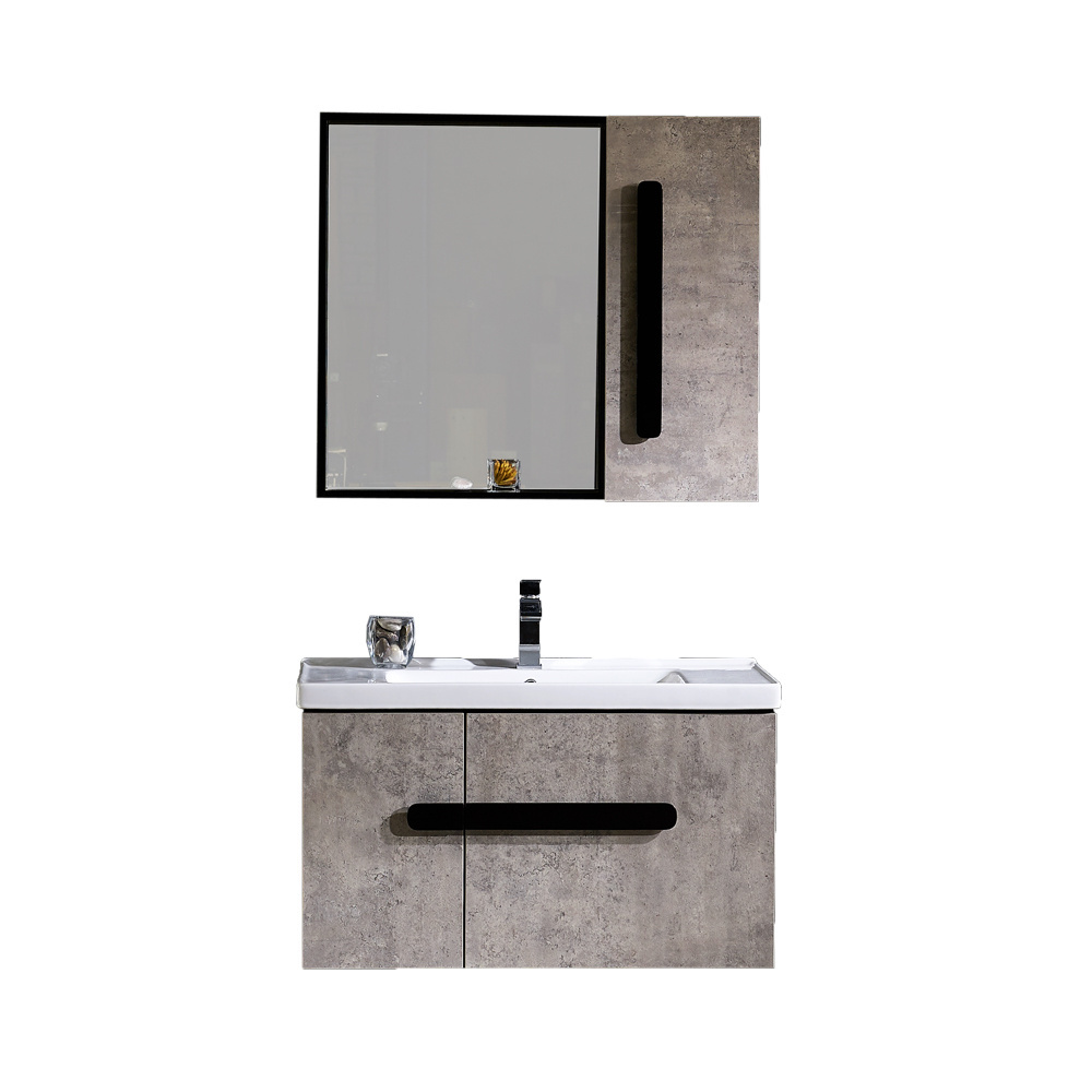 New design bath sink furniture no painting wooden modern bathroom wash basin cabinet