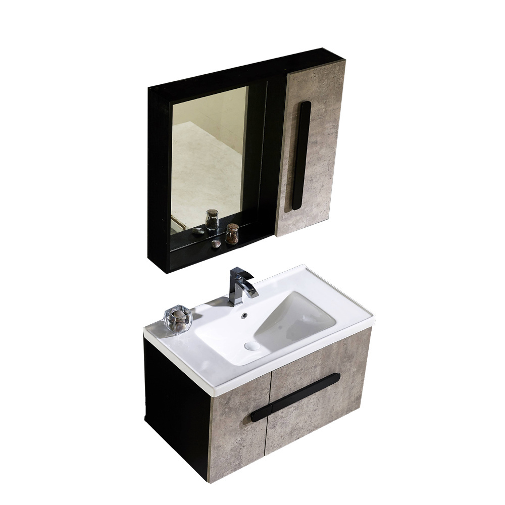 New design bath sink furniture no painting wooden modern bathroom wash basin cabinet