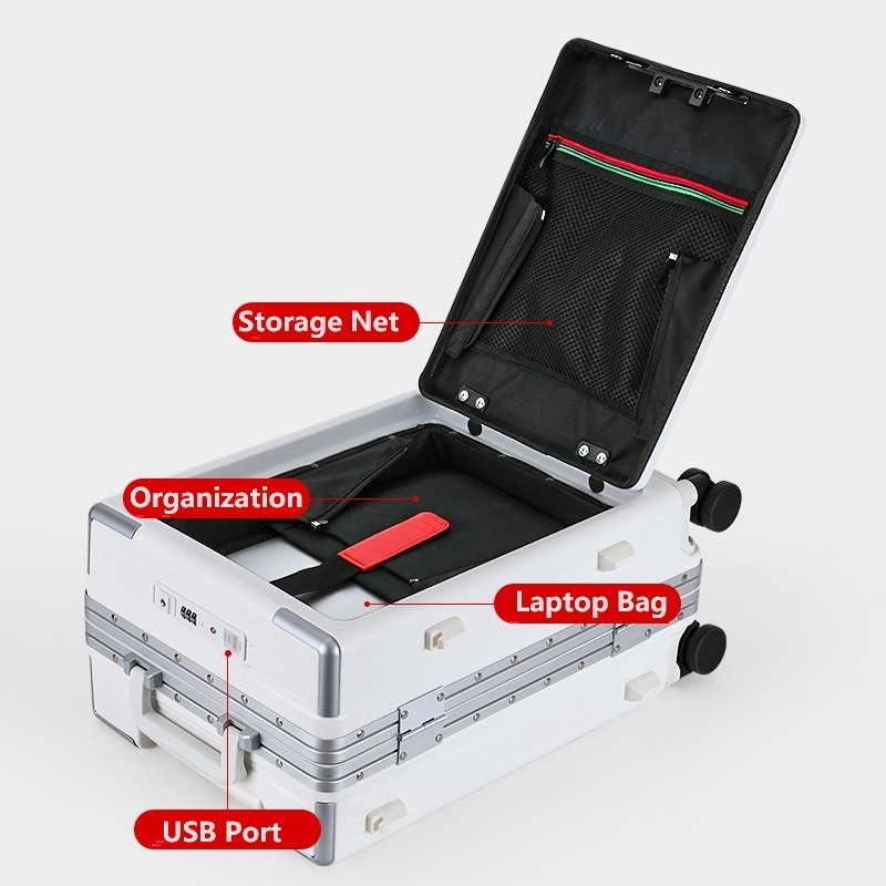 July Front Opening Carry On Luggage with Laptop Compartment TSA Lock Travel Luggage Bags