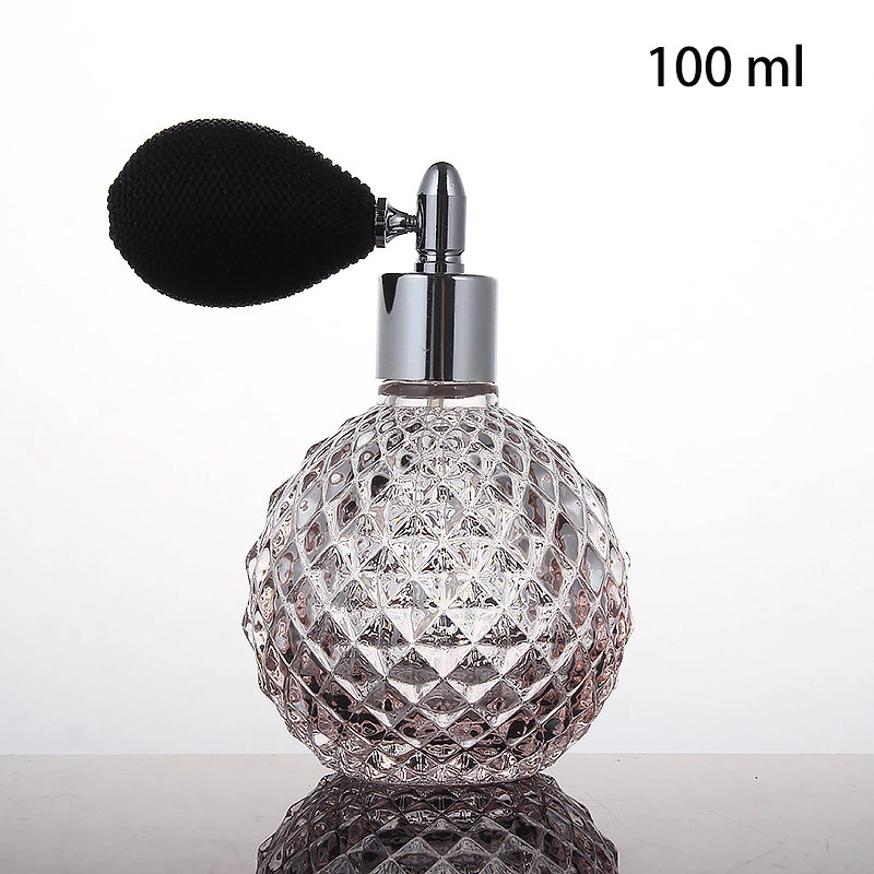 Custom 100ML 50ml Vintage Ball Shape diffuser hanging fancy Car Empty Perfume Bottle with Gas Bag Atomizer Spray