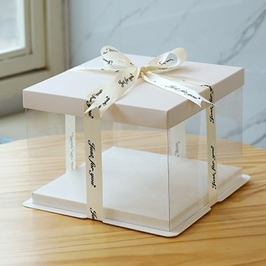 4 - 16 Inch Tall Mother's Day Flower Boxes Wedding Birthday Gift Display Transparent Plastic Cake Box