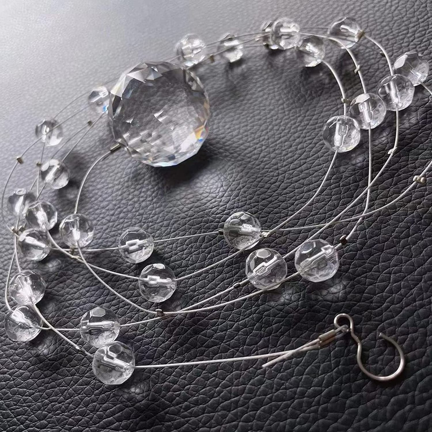 K9 Crystal Wreath String 30MM Transparent Glass Bead Garland Line Curtain Wedding Ceiling Decoration