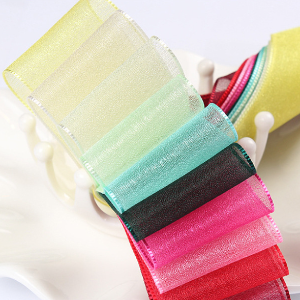 100 Yards Roll Tassel Chiffon Silk Ribbon Gauze Wedding Invitation Gift Package Festival Cake Decoration