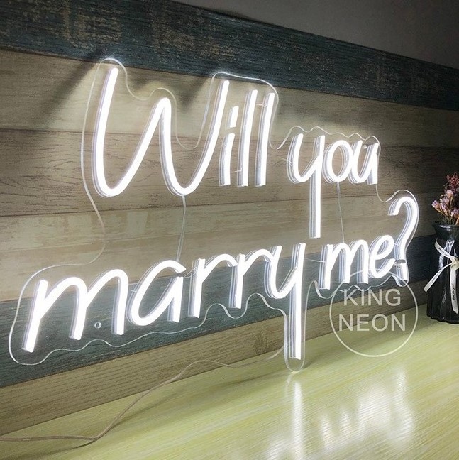 Wedding Propose LED Illuminated Sign Will You Marry Me She Said Yes Decorating Acrylic Neon Light