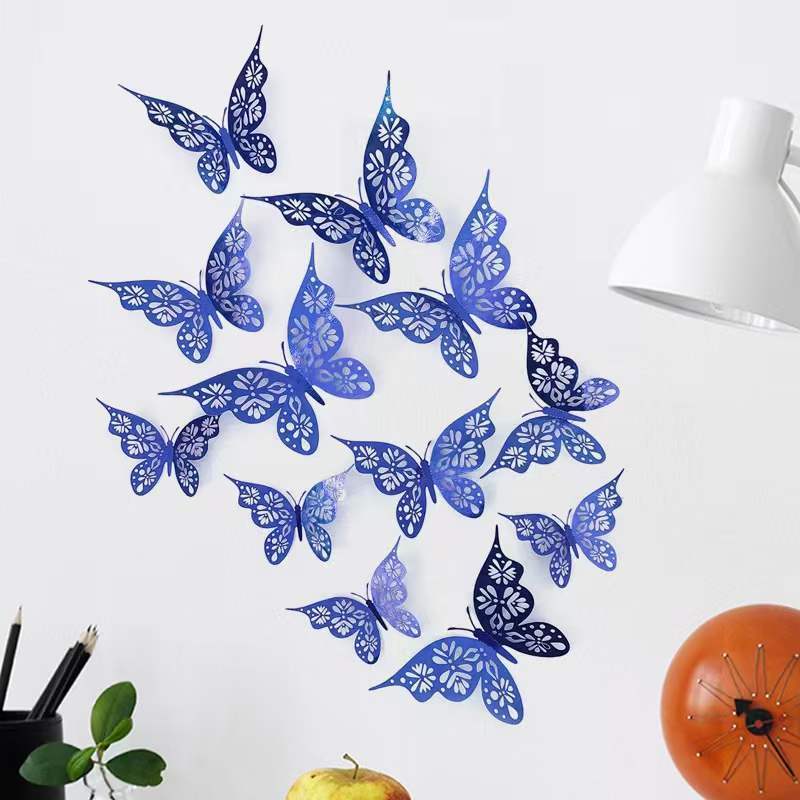 Factory Direct Christmas Supplies 12pcs 3D Butterfly Stickers For Wedding Anniversary Engagement Decorations