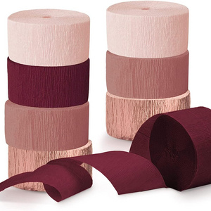 Rose Gold Streamers For Birthday Wedding Valentine's Day Decoration Crepe Paper Ribbon Rolls