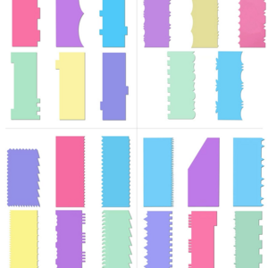 20 Patterns Frosting Cream Stripe Edge Comb Large Baking Tools Multicolor Acrylic Cake Smoother Scrapers