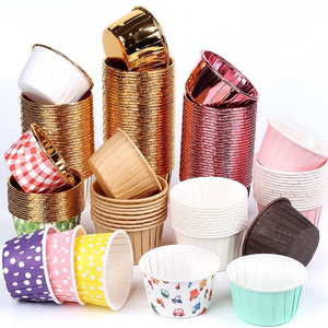 Wholesale Disposable Muffin Cups Edge Curl Coated Paper Dots Decorating Baking Moulds 50PCS Cupcake Liners