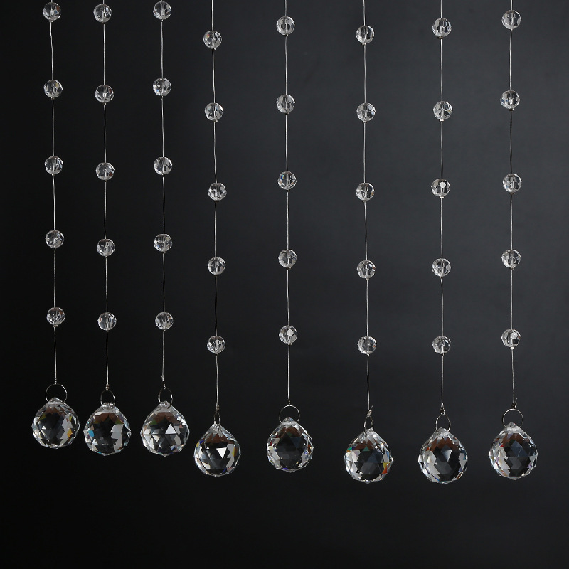 K9 Crystal Wreath String 30MM Transparent Glass Bead Garland Line Curtain Wedding Ceiling Decoration