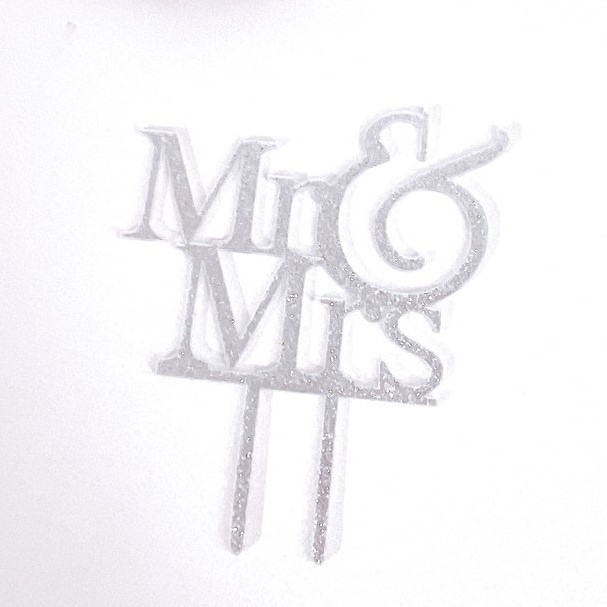 Wedding Anniversary Engagement Party Cake Decoration Gold Silver Glitter MR MRS Acrylic Cake Topper