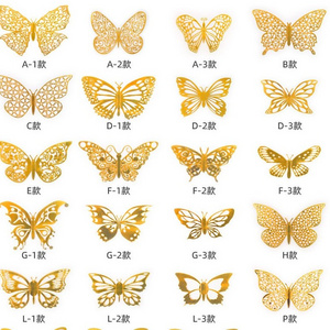 Factory Direct Christmas Supplies 12pcs 3D Butterfly Stickers For Wedding Anniversary Engagement Decorations