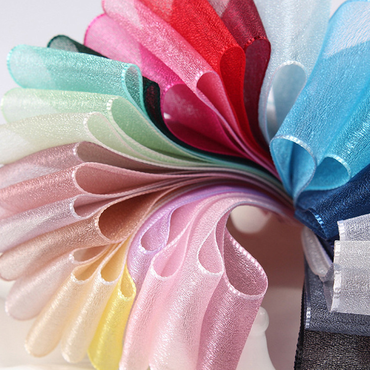 100 Yards Roll Tassel Chiffon Silk Ribbon Gauze Wedding Invitation Gift Package Festival Cake Decoration