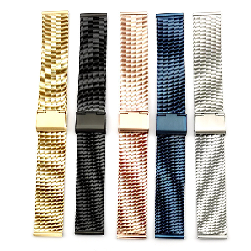 8mm 10mm 12mm 14mm 16mm 18mm 20mm 22mm 24mm fashion mesh 0.4 thin stainless steel watch band strap for smart watch