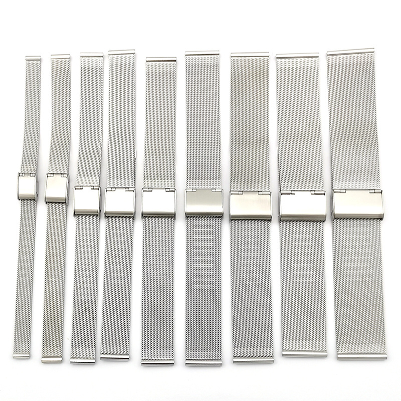 8mm 10mm 12mm 14mm 16mm 18mm 20mm 22mm 24mm fashion mesh 0.4 thin stainless steel watch band strap for smart watch