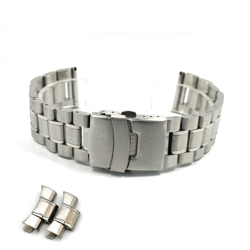 factory price 5 beads curve end Solid metal stainless steel 18mm 20mm 22mm 24mm 26mm watch band watch bracelet